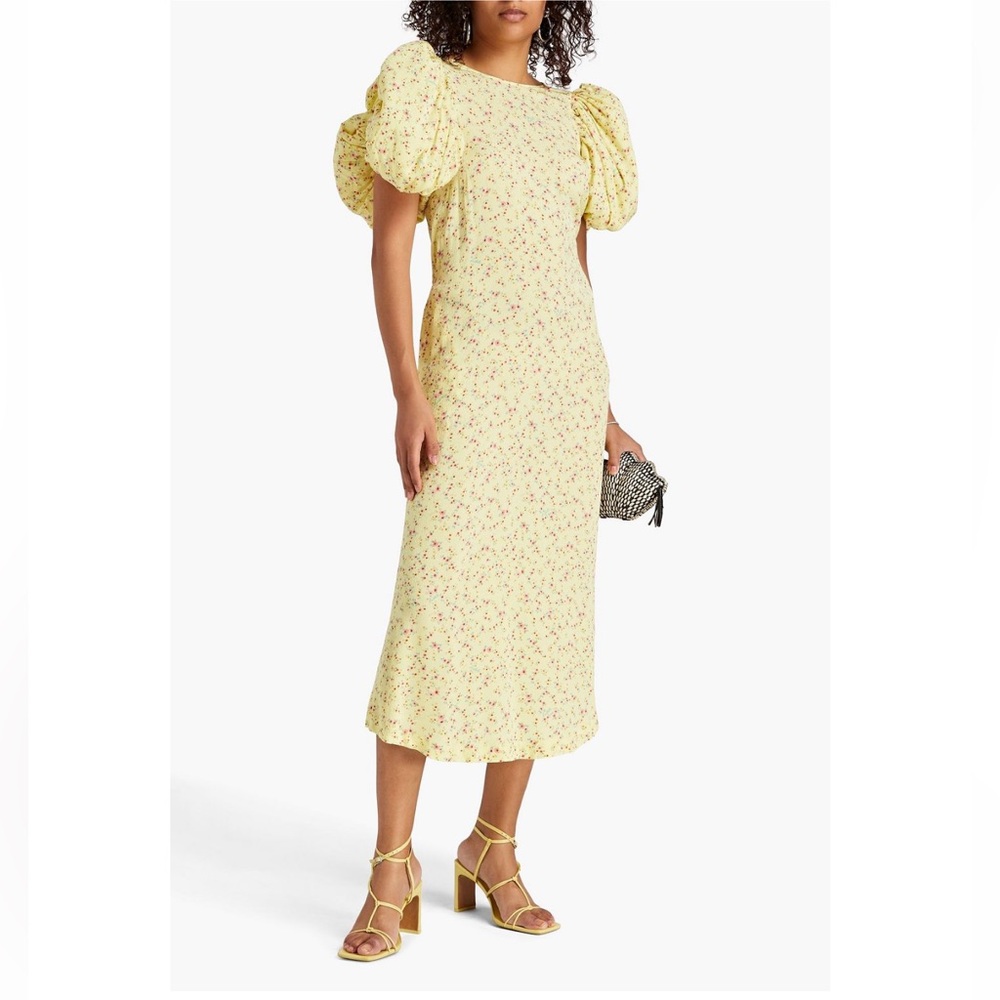 ROTATE BIRGER CHRISTENSEN
Floral-print jacquard midi dress SZ S